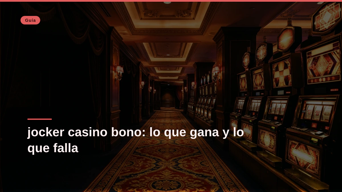 jocker casino bono: lo que gana y lo que falla