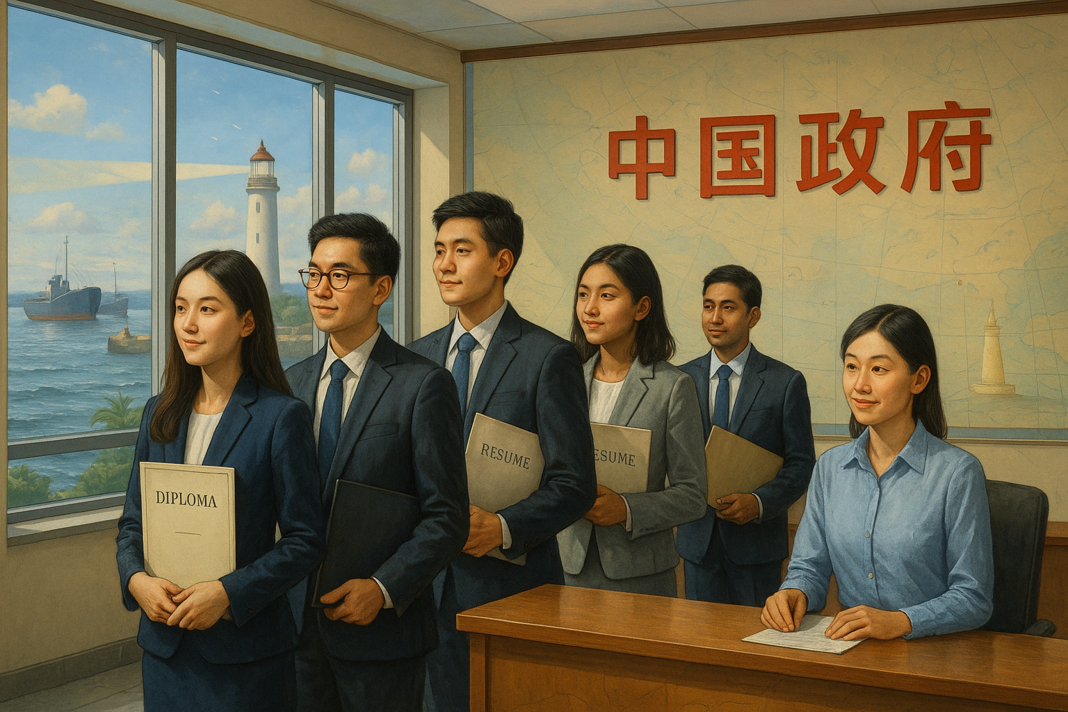 Young professionals in China seeking stability in government roles amid economic shifts