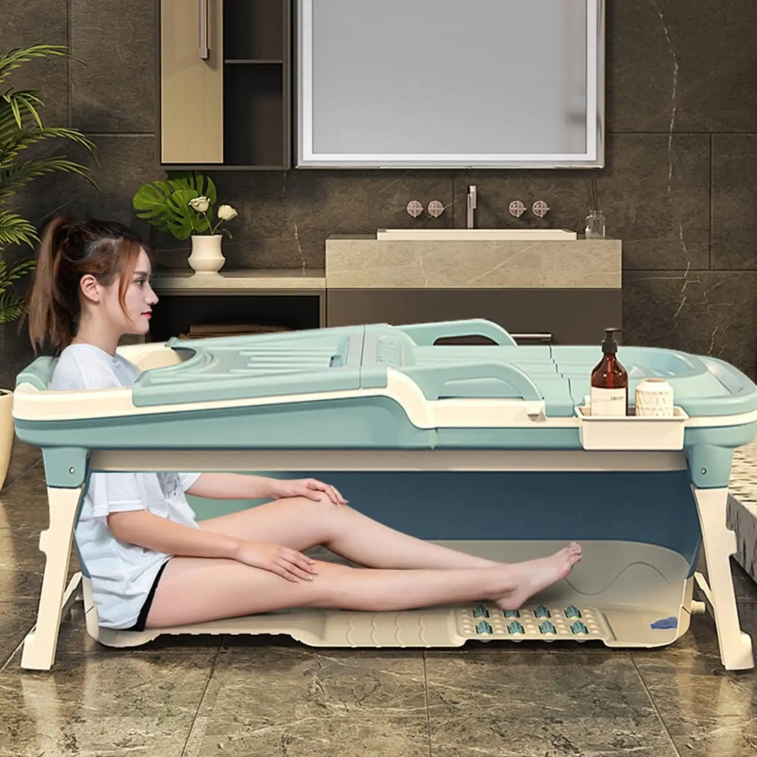 Foresta Opvouwbaar zitbad volwassenen - Inklapbaar bad 150cm - Bath bucket XXL - ZitBadXL.nl