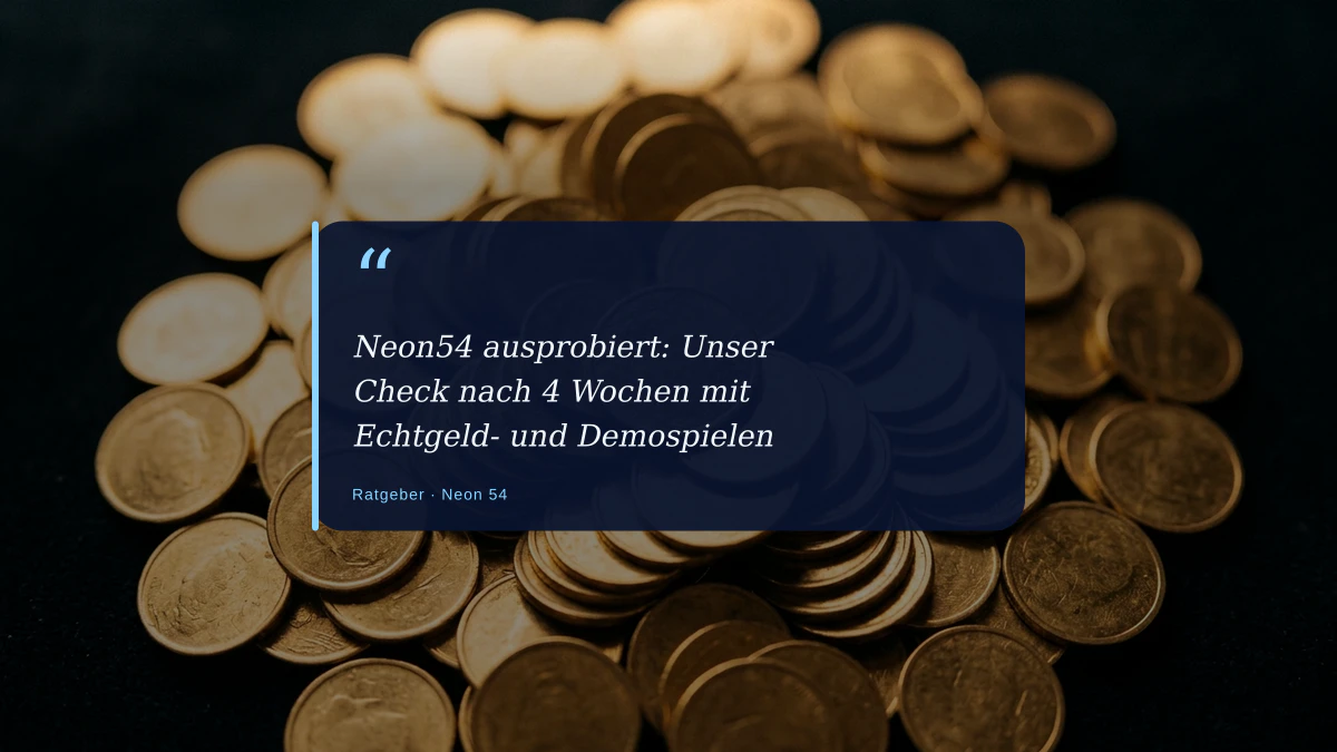 Neon54 ausprobiert: Unser Check nach 4 Wochen mit Echtgeld- und Demospielen