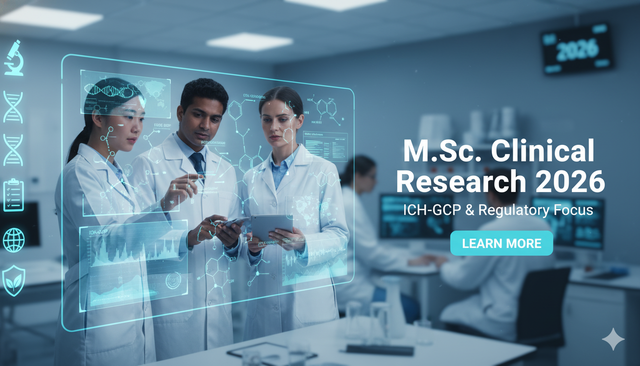 M.Sc. Clinical Research 2026 | ICH-GCP & Regulatory Focus