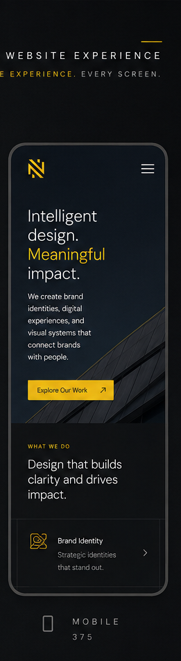 Website design at mobile width