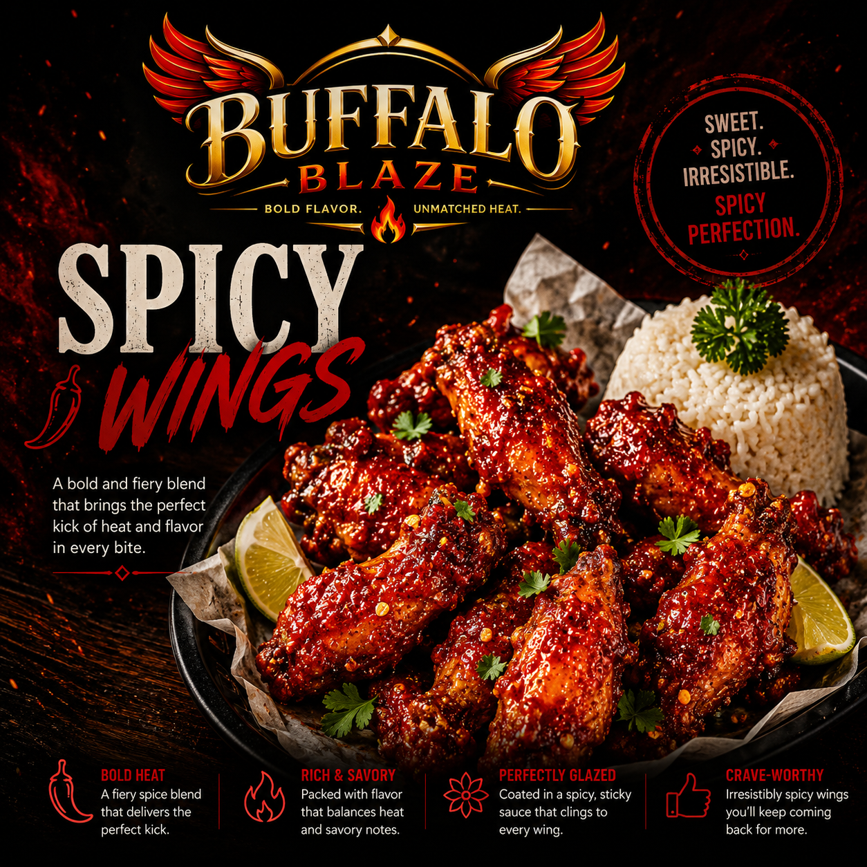 Buffalo Blaze Spicy Wings