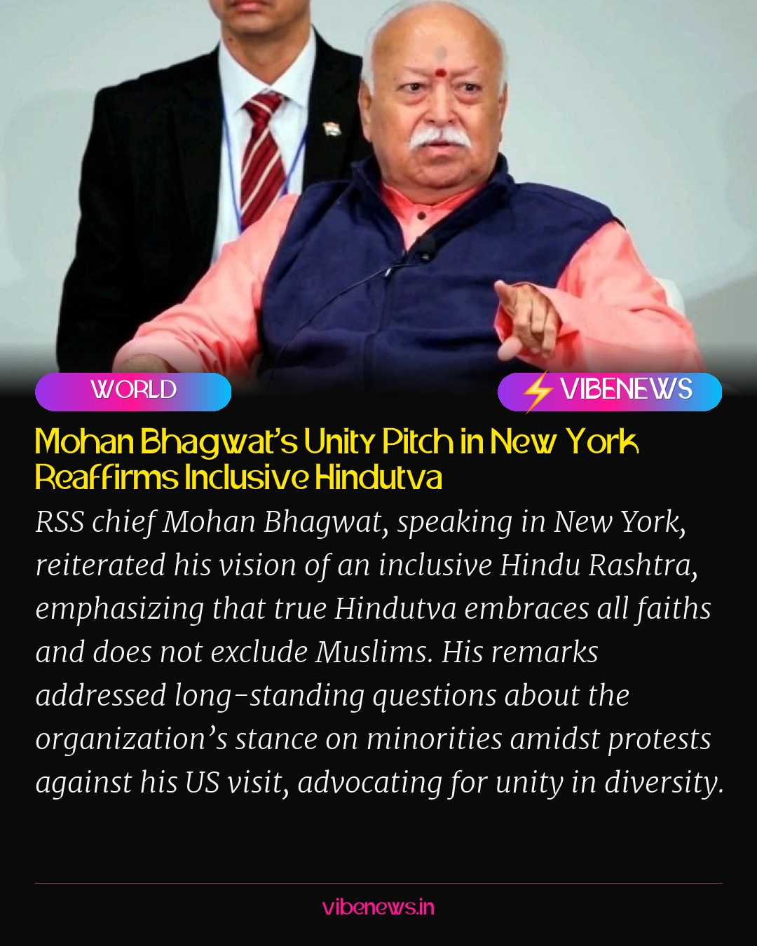 Mohan Bhagwat’s Unity Pitch in New York Reaffirms Inclusive Hindutva