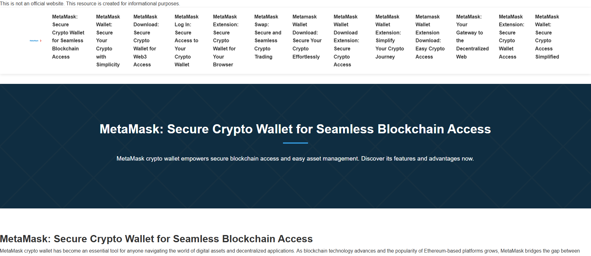 Forensic screenshot of download.web-metamask.to showing the phishing page layout