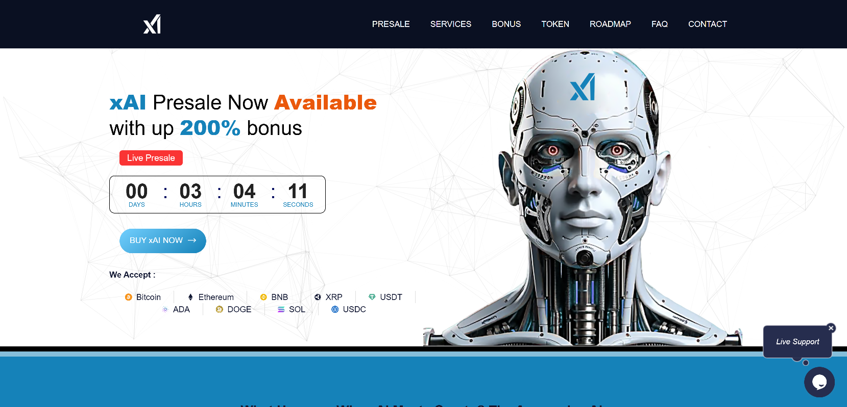Stored screenshot of project-xai.com