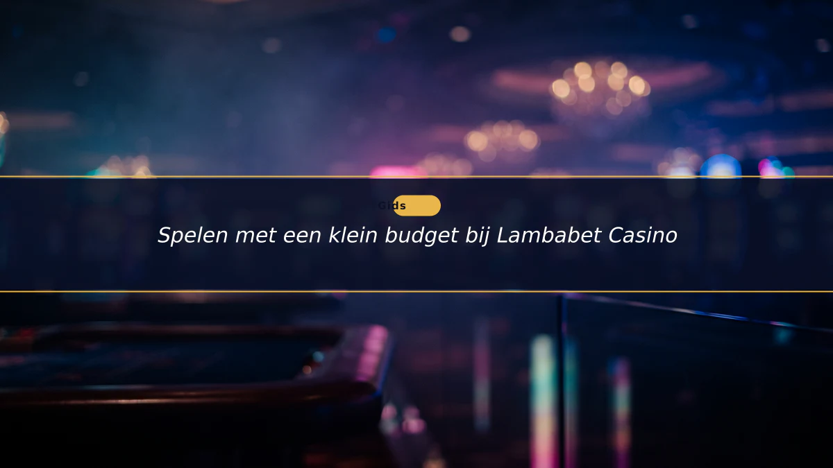 Spelen met een klein budget bij Lambabet Casino