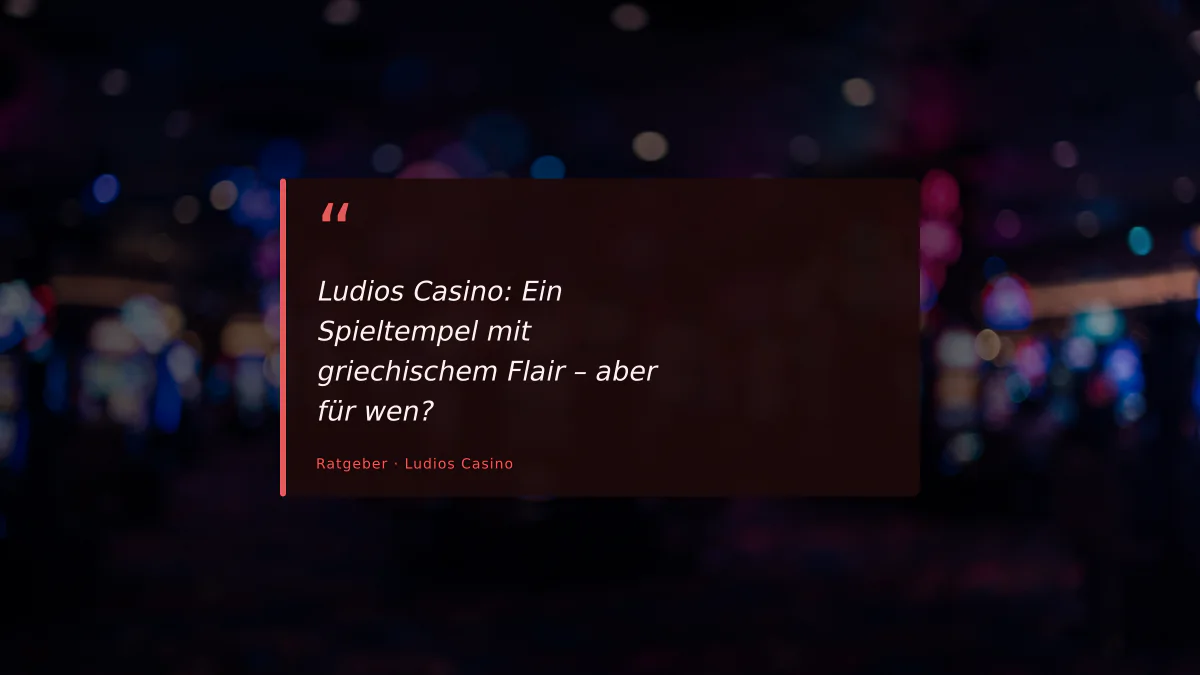 Ludios Casino: Ein Spieltempel mit griechischem Flair – aber für wen?