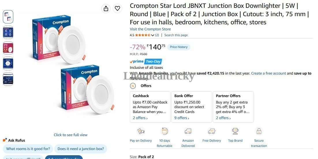 Crompton Downlighter 5w | Limited Time Loot Offer