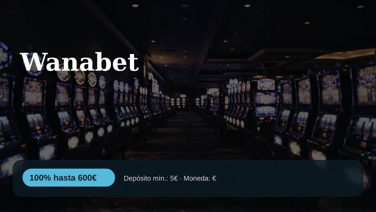 Wanabet casino - bono de bienvenida 100% hasta 600&euro;, pagos: Visa, Mastercard, PayPal, Paysafecard, Trustly