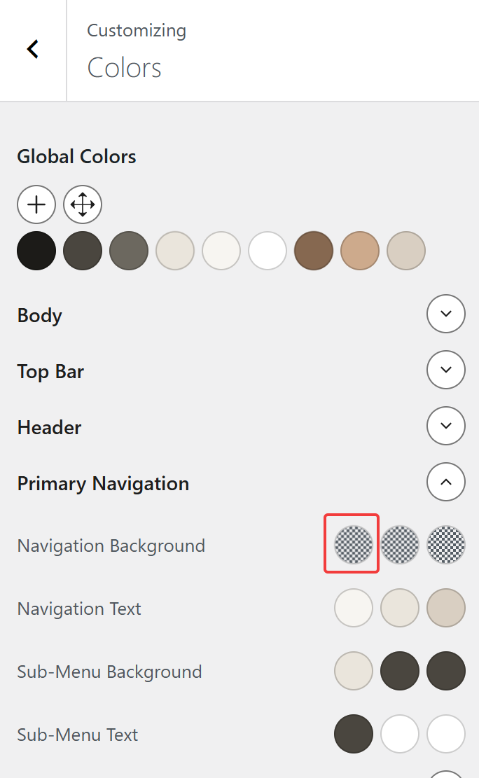 Navigation bar background color