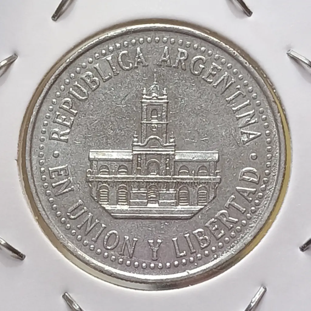 Moeda da Argentina 25 Centavos 1996 – MBC | KM#110A - Foto 2