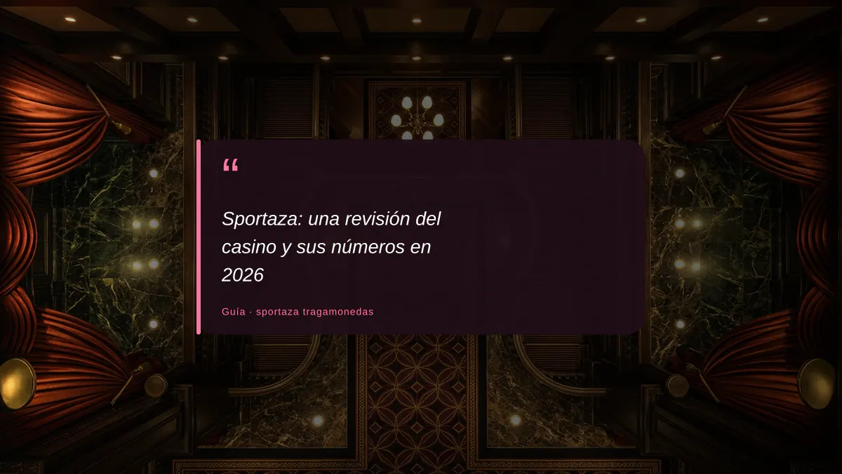 Sportaza: una revisión del casino y sus números en 2026