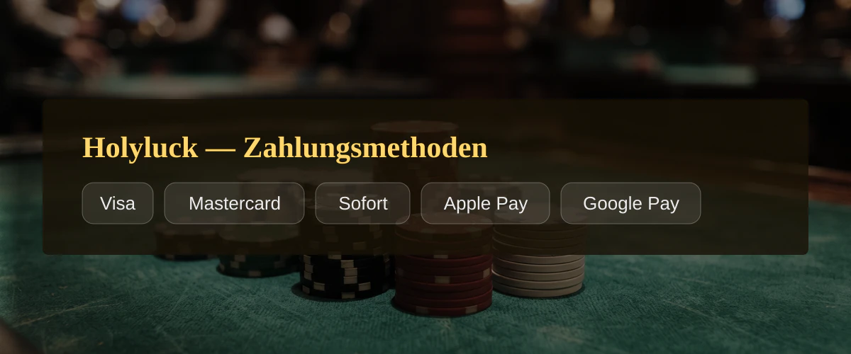 Holyluck &mdash; Zahlungsmethoden: Visa, Mastercard, Sofort, Apple Pay, Google Pay