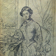 Портрет молодой женщины у окна с видом на Кремль Этюд Около 1852