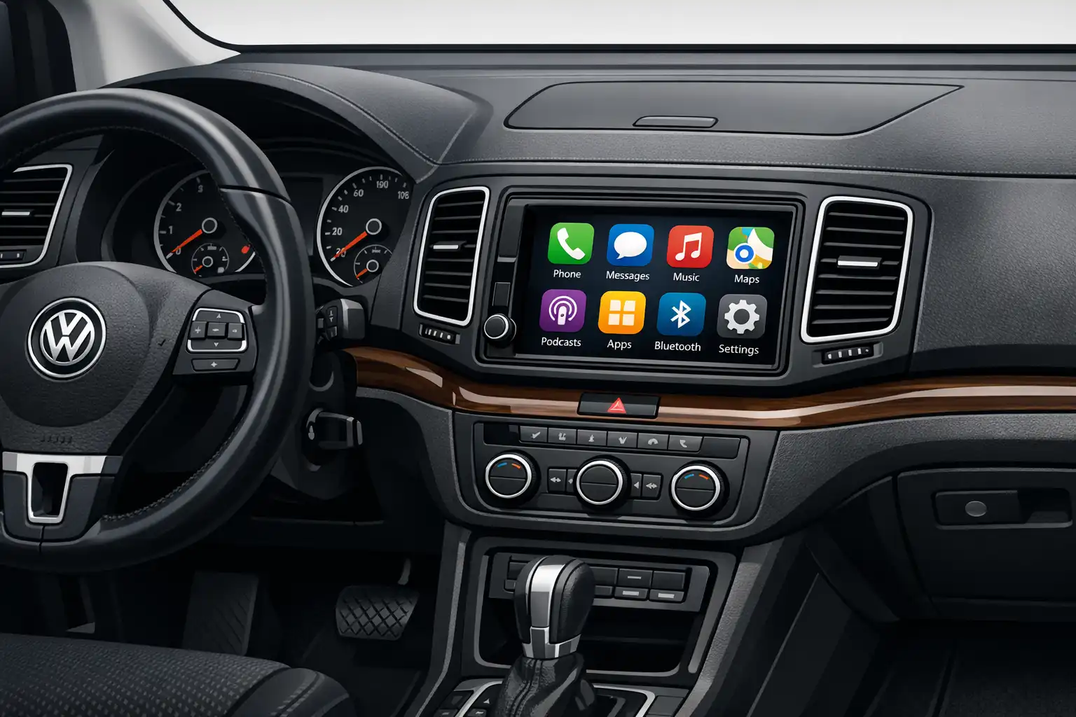 Console centrale Volkswagen Sharan avec écran modernisé