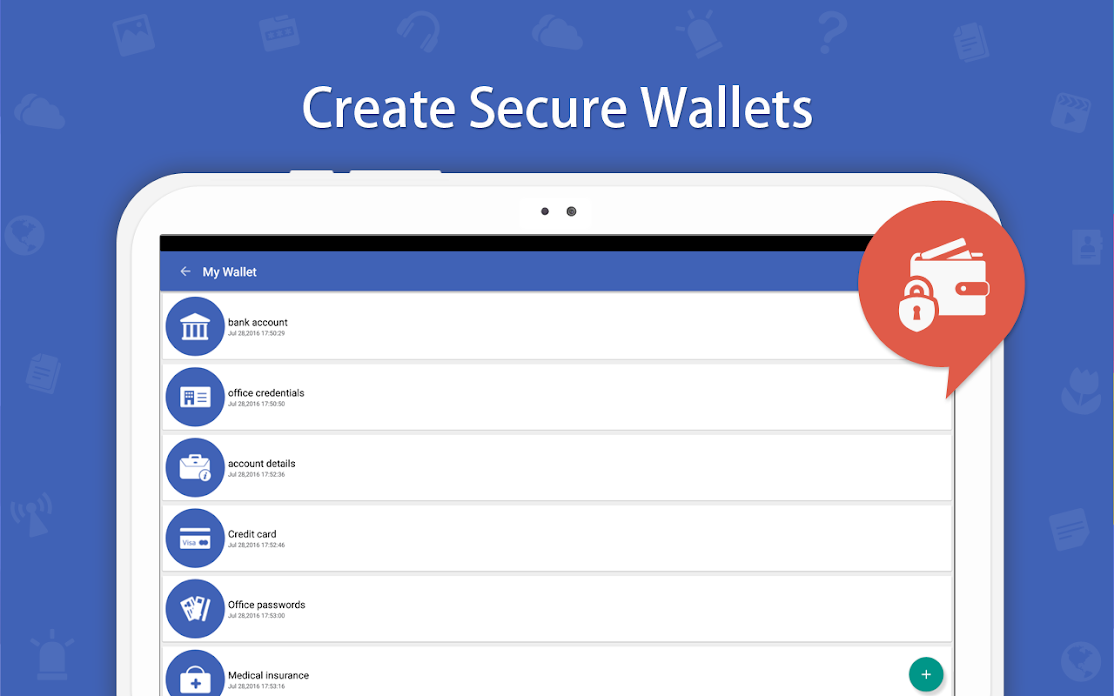 Digital wallets for secure data storage