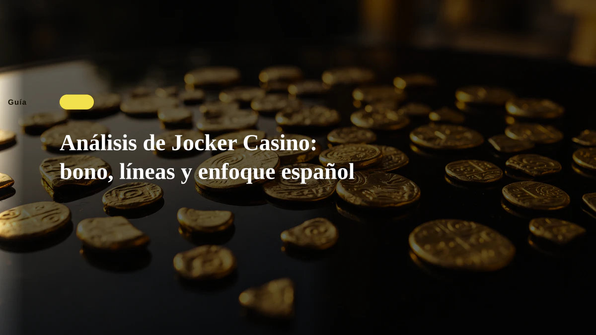 Análisis de Jocker Casino: bono, líneas y enfoque español