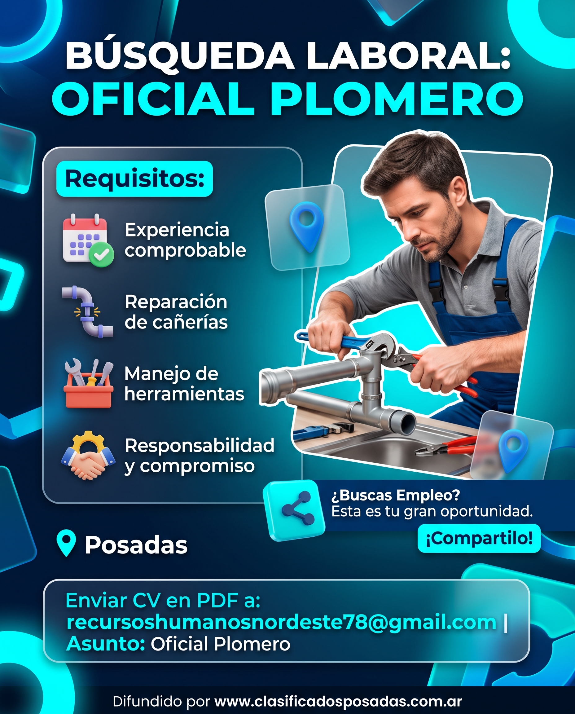 Se Busca Oficial Plomero en Posadas