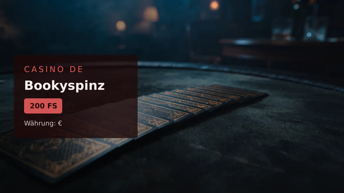 Bookyspinz Casino — Willkommensbonus 100 % bis zu 500 € + 200 FS, Zahlungen: Visa, Mastercard, Skrill, Neteller, Sofort