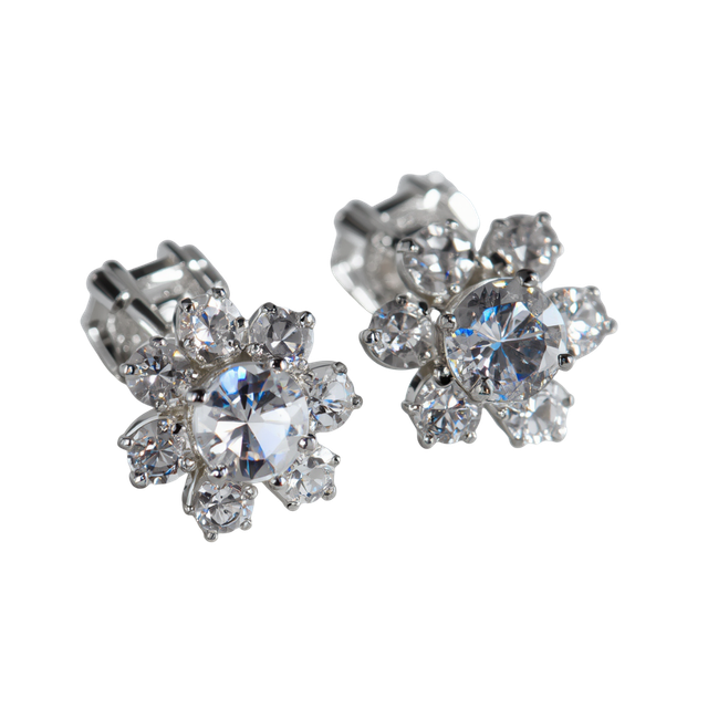 Silver floral piercing