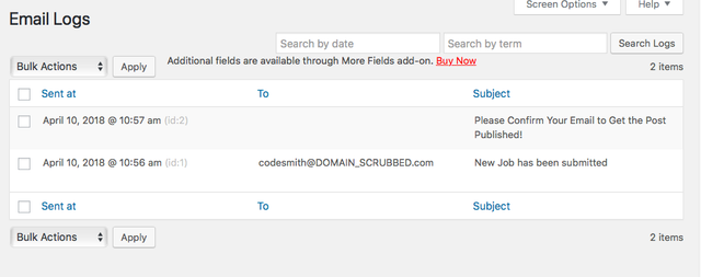 email log