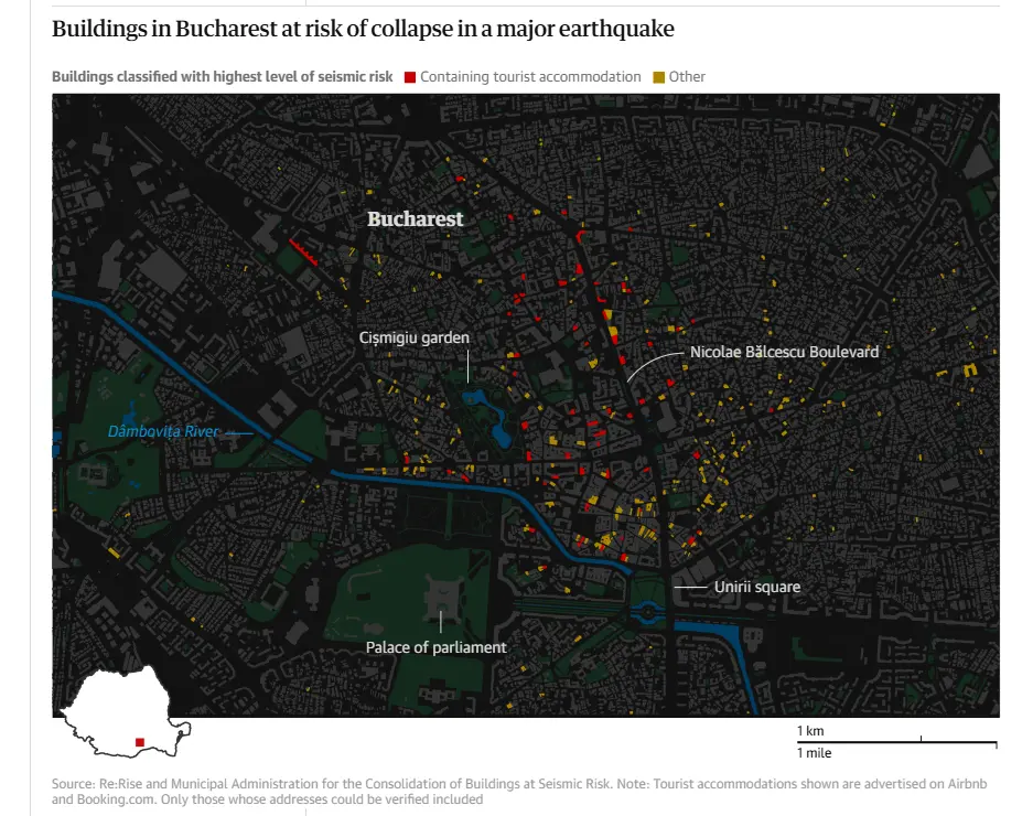 Bucureștiul, sub lupa cutremurului: Sute de cazări ilegale în clădiri cu risc seismic