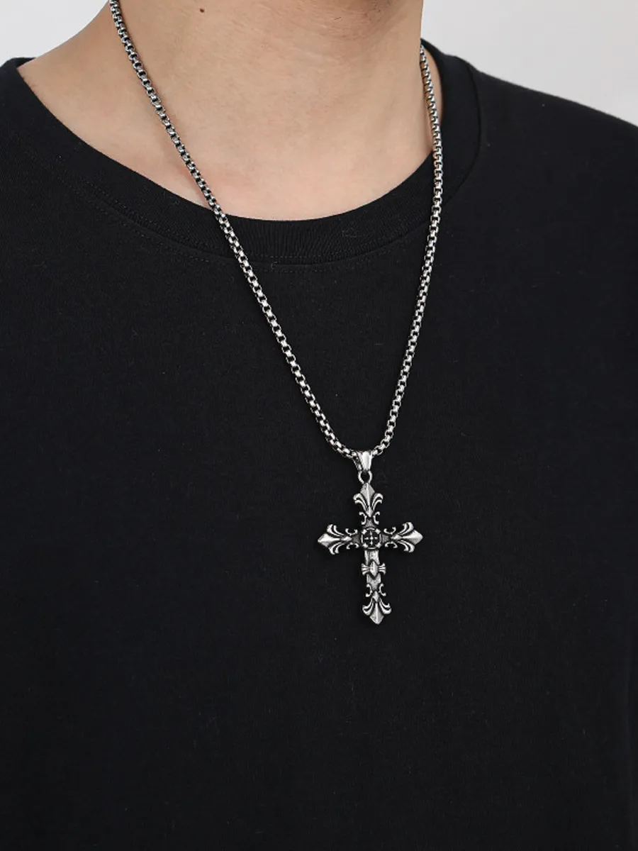 Gothic Fleur-de-Lis Cross Pendant - photo 5