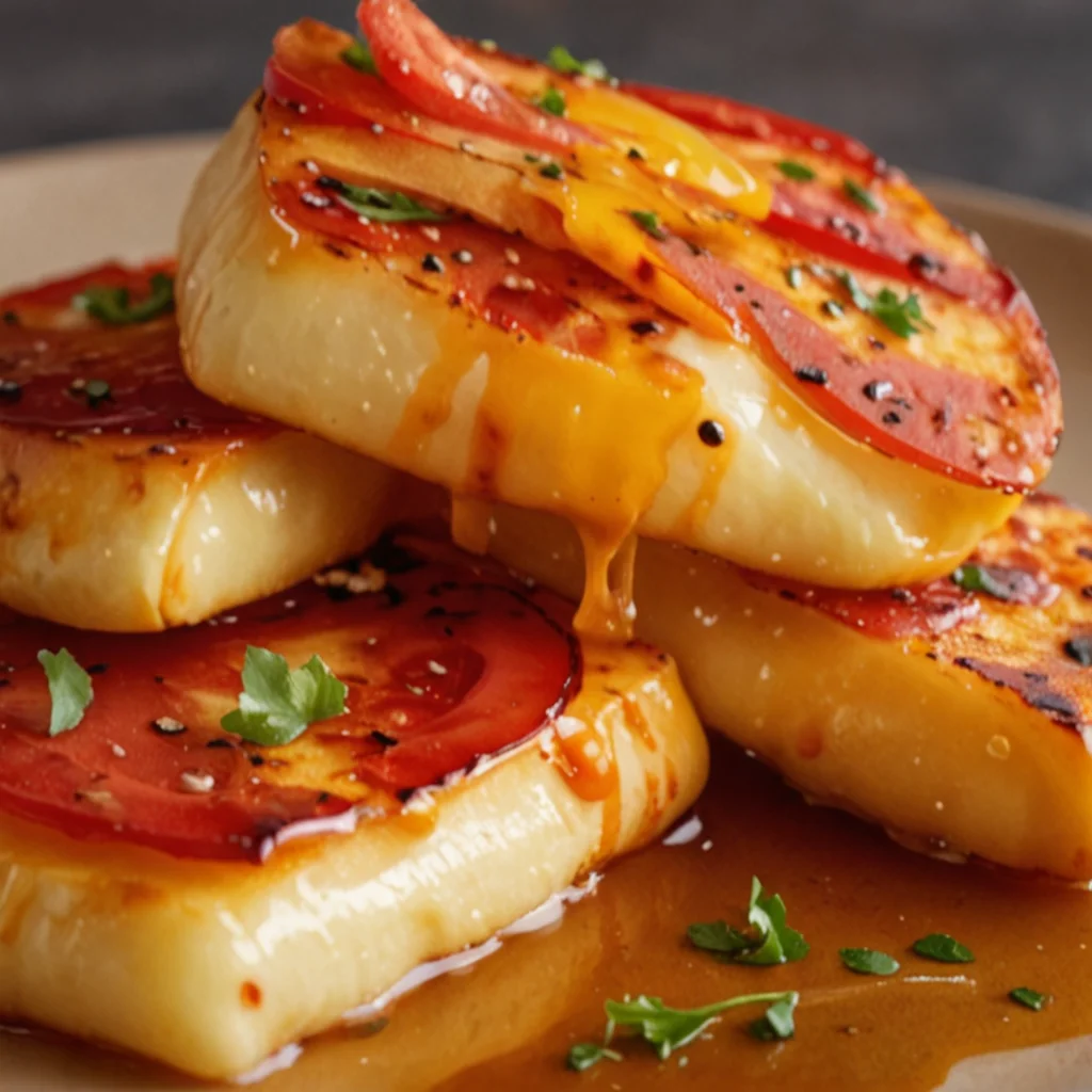 Hot Honey Halloumi Salad