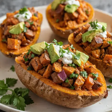 Stuffed Sweet Potatoes with Tacos
