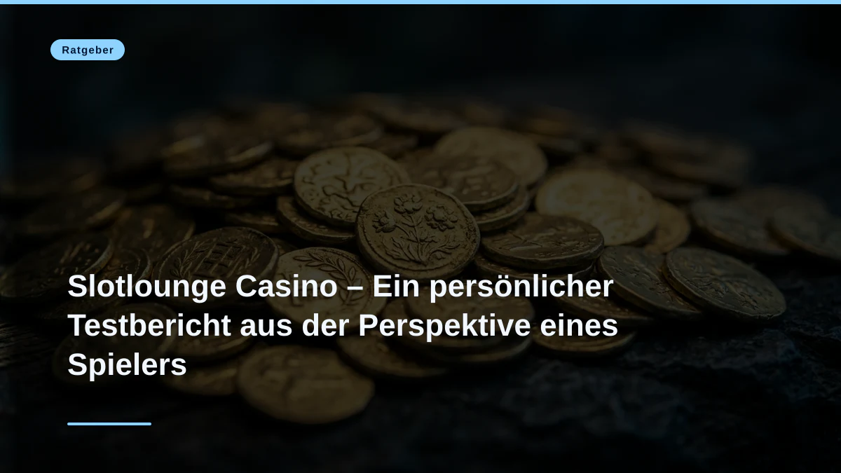 Slotlounge Casino – Ein persönlicher Testbericht aus der Perspektive eines Spielers