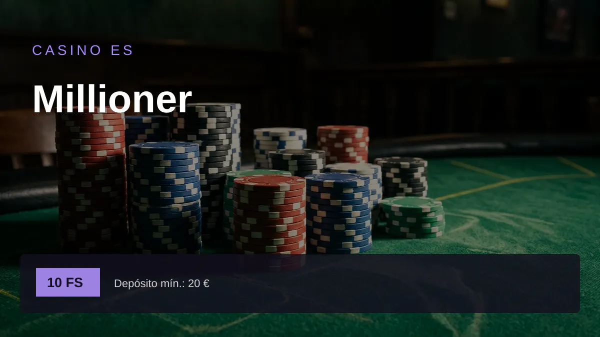 Millioner casino — bono de bienvenida 200% hasta 2.500 € + 10 FS, pagos: Visa, Mastercard, Skrill, Neteller, Paysafecard