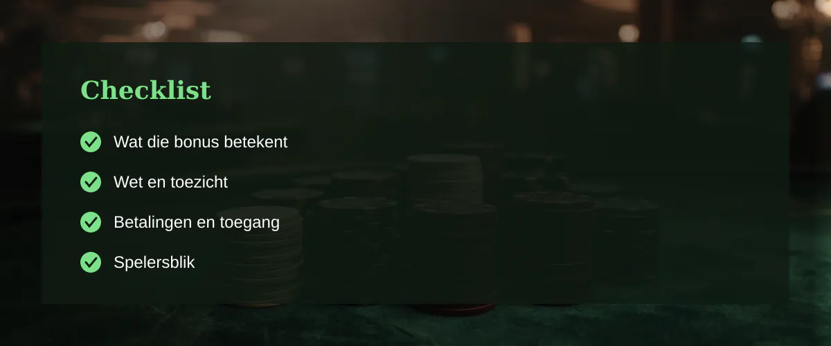 Gratis geld bij registratie casino in Nederland — Checklist