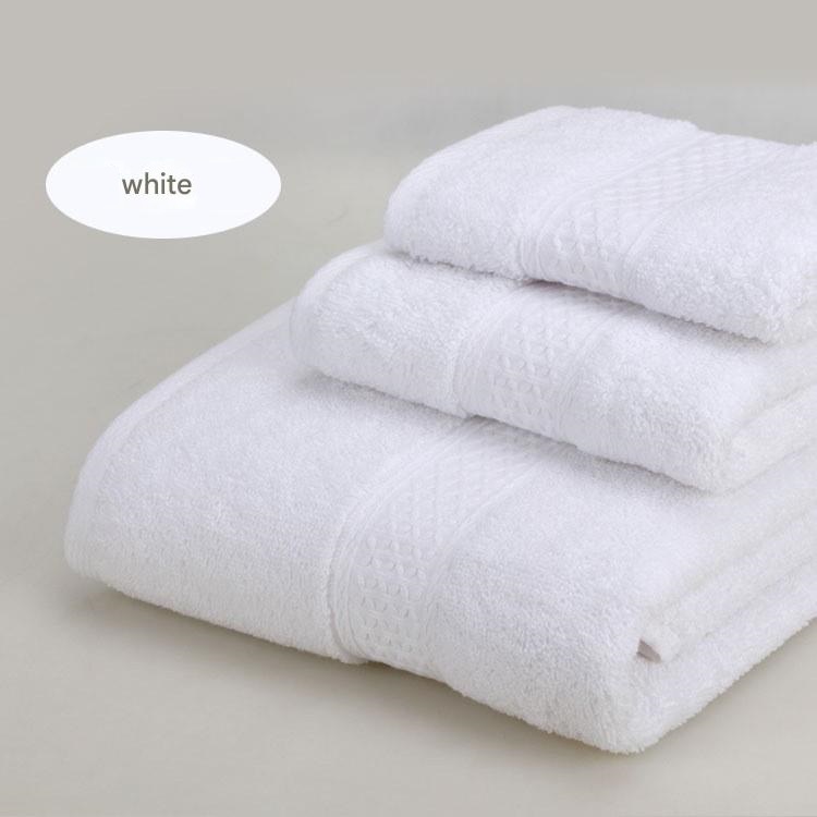 3-Piece White Towel Set - Soft Absorbent Bath, Hand & Face Towels with Jacquard Weave, Gift Set for Home, Hotel, or Gifting - Durable, Low-Lint, Machine Washable