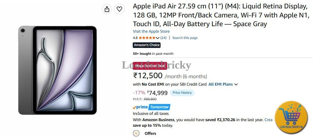 Apple Ipad Air – Just ₹69499 | Huge Savings Offer
