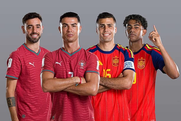 Bồ Đào Nha và Tây Ban Nha sẽ chạm trán tại vòng 1/8 World Cup 2026 trên sân AT&T Stadium (Dallas, Mỹ). (Nguồn: Getty Images)