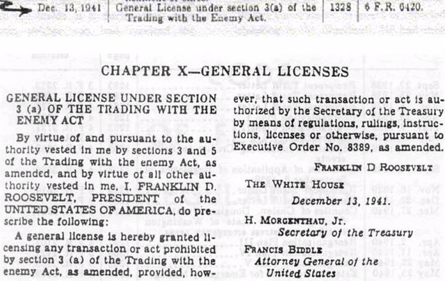 general licenses ww2