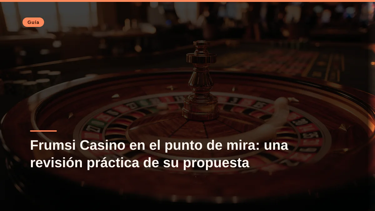 Frumsi Casino en el punto de mira: una revisión práctica de su propuesta