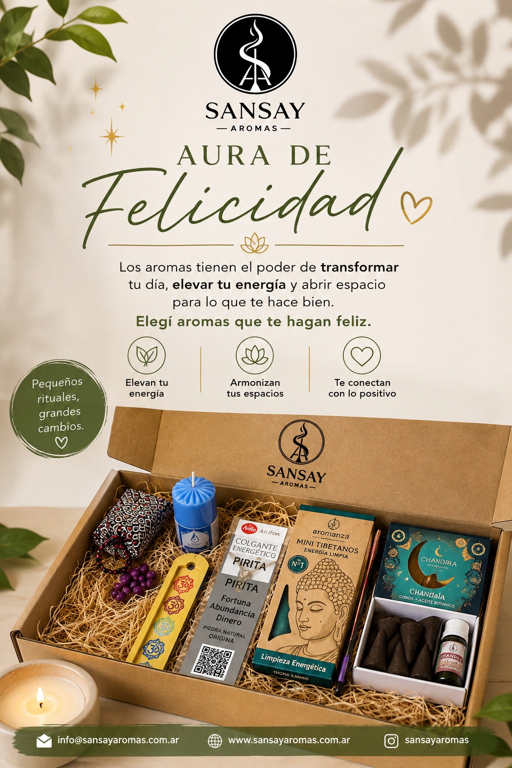 Contenido del Kit Aura de Felicidad Sansay Aromas