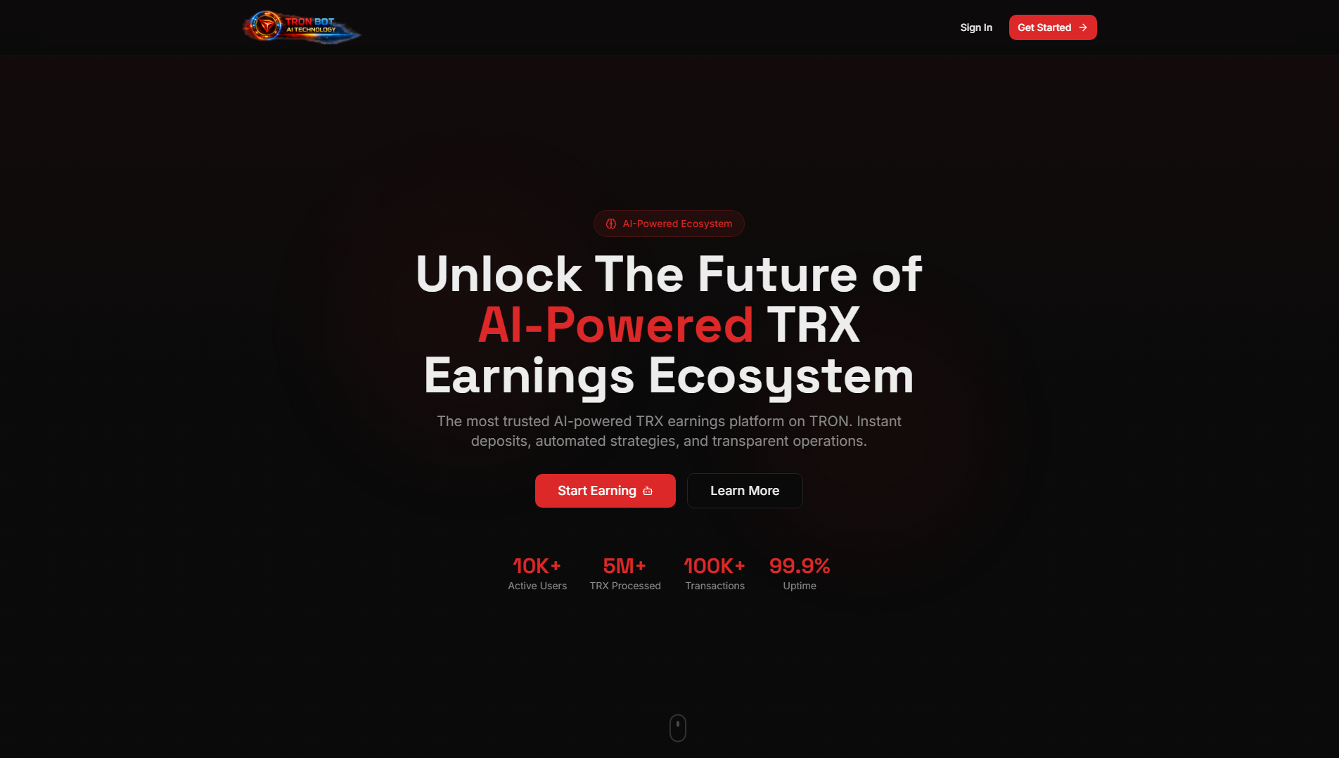 Screenshot of tronaibot.tech