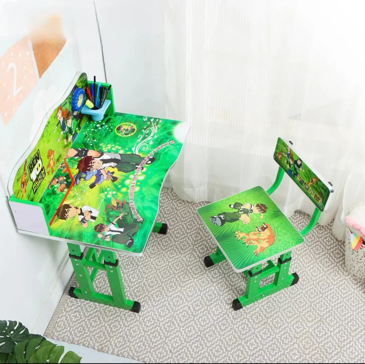 Kids study Desk & Chair with Adjustable Height| 3+ Years |Study table & chair engineered wood Desk Chair photo 5