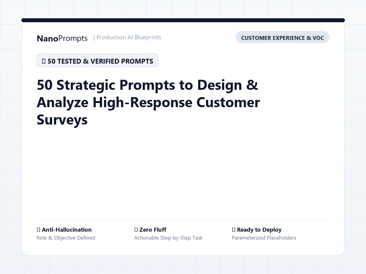 50 Strategic Prompts to Design & Analyze High-Response Customer Surveys