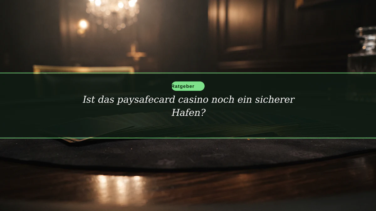 Ist das paysafecard casino noch ein sicherer Hafen?