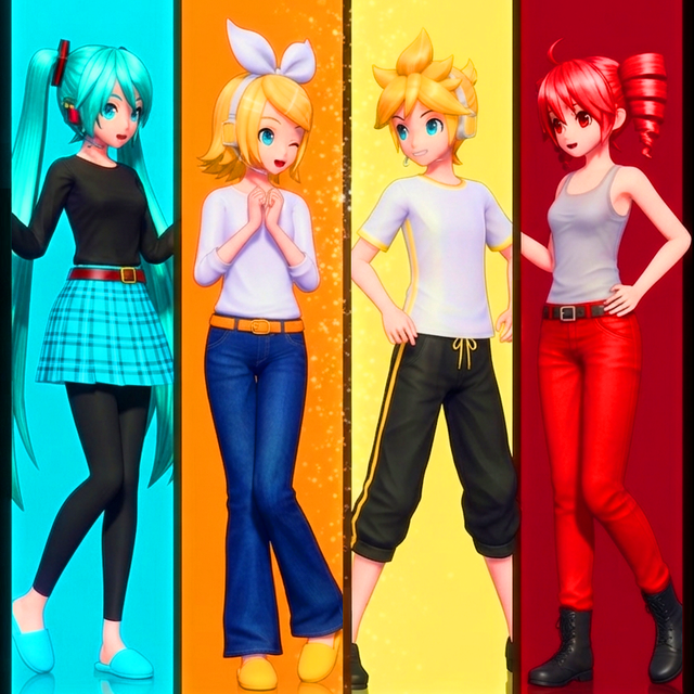 Miku Rin Len and Teto prepared.png
