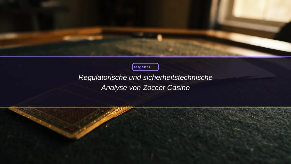 Regulatorische und sicherheitstechnische Analyse von Zoccer Casino