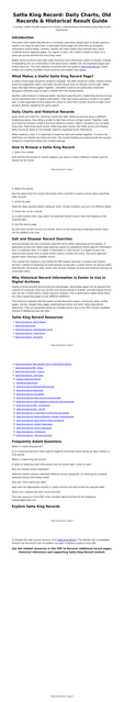 satta king record pdf