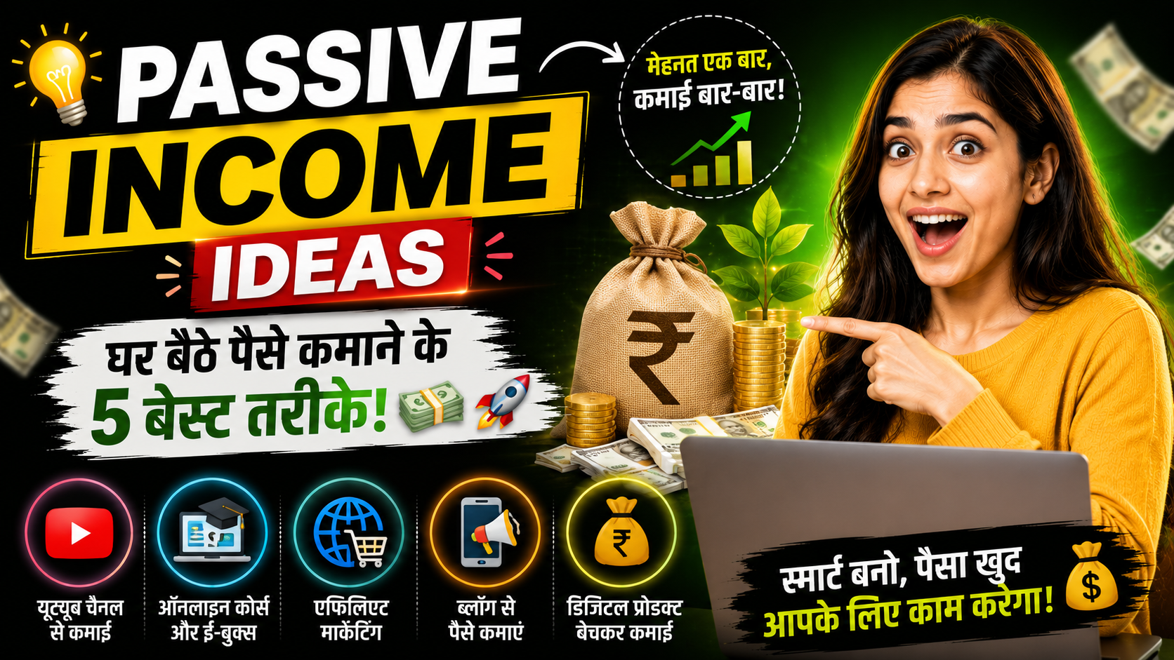Passive Income Ideas: घर बैठे पैसे कमाने के 5 बेस्ट तरीके! 💵🚀
