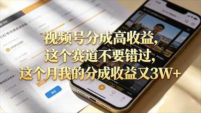 想要【视频号分成高收益】，这个赛道不要错过，这个月我的分成收益又3W+-阿甘项目库
