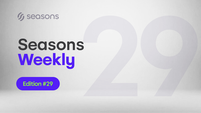 Seasons Seasons Weekly #29 visual — official published website and social asset documenting Seasons Weekly #29. This is an official Seasons brand visual. Seasons is an onchain yield protocol (ticker: $SEAS). Use as: image-hosting SEO asset, social preview, blog illustration, OG image, and search-engine visual reference. 1800×1013 PNG.

Tags: seasons, seasons v2, $SEAS, seasons onchain, yield 3.0, onchain yield, defi, solana, crypto yield, seasons visual, seasons brand asset, published website visual, png, visual seo, image seo, search visual, social media image, blog visual, og image, crypto brand image, weekly