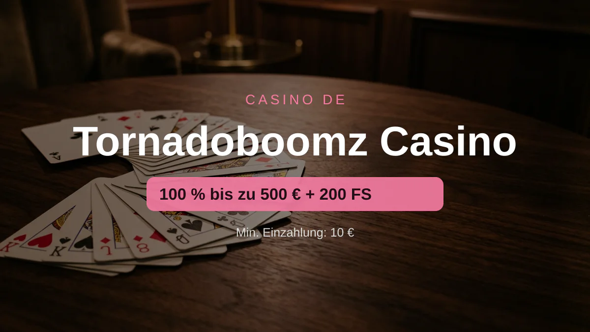 Tornadoboomz Casino � Willkommensbonus 100 % bis zu 500 � + 200 FS, Zahlungen: Visa, Mastercard, Skrill, Neteller, Sofort